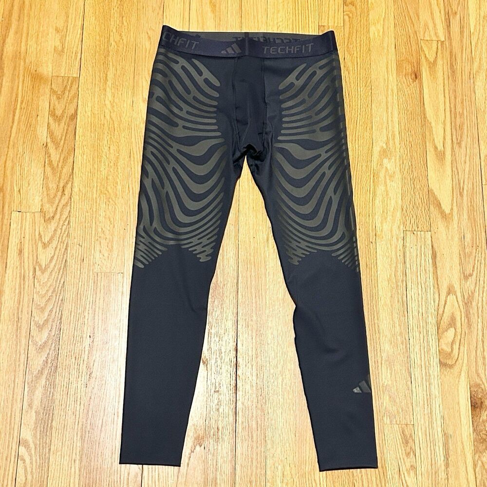 Adidas TechFit Control Rheon Men’s Size L-XL Legend Ink Blue Running Tights